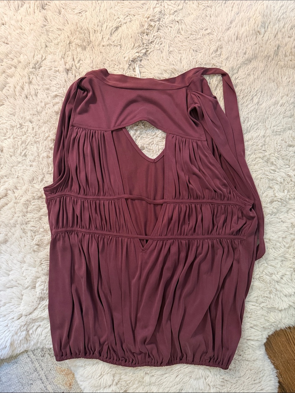 FREE PEOPLE Sleeveless Mauve Gathered Tank Top